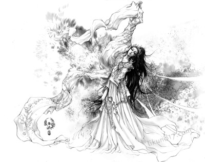 李堃为云荒做的插画,爱呀