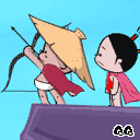 qq表情:大侠的裤子掉了