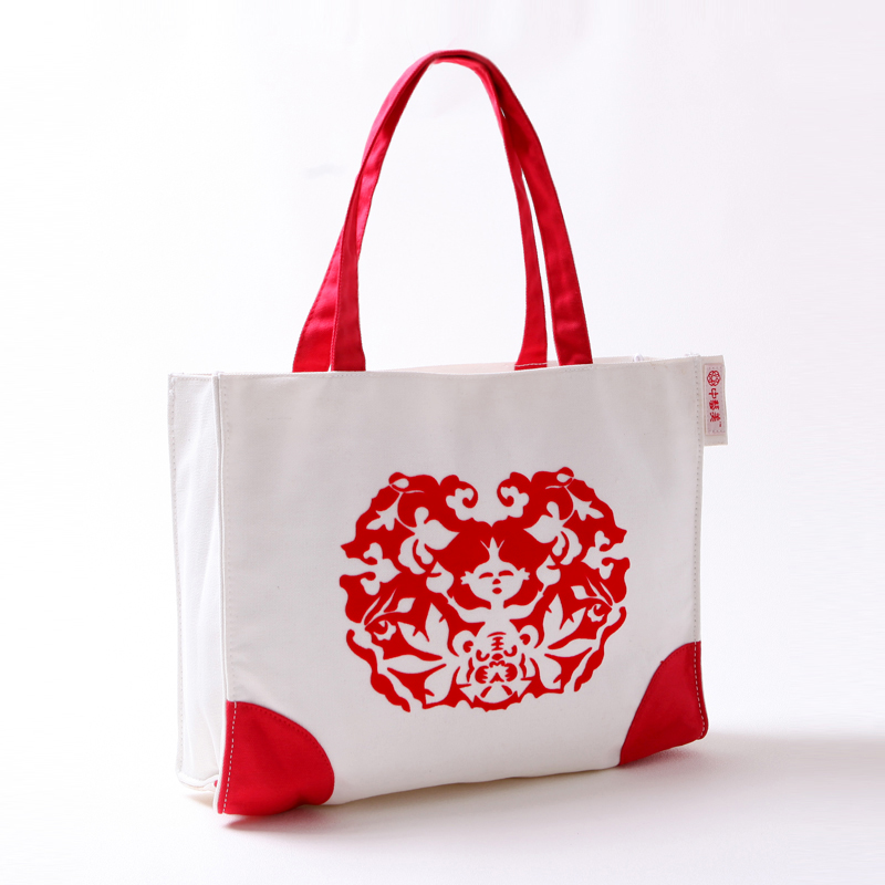 中艺美剪纸植绒帆布包电脑包单肩包休闲包设计师