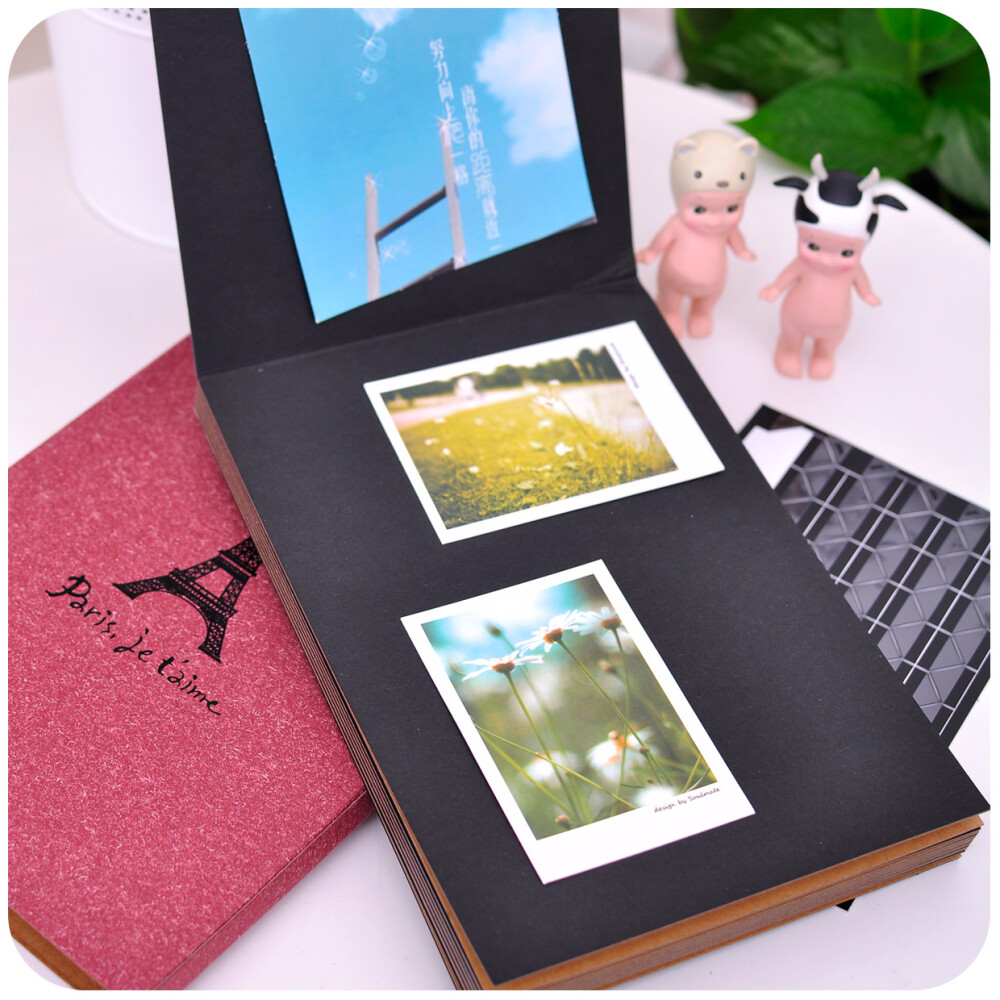 默默爱寸埃菲尔铁塔相册双色内页环保牛皮纸送角贴