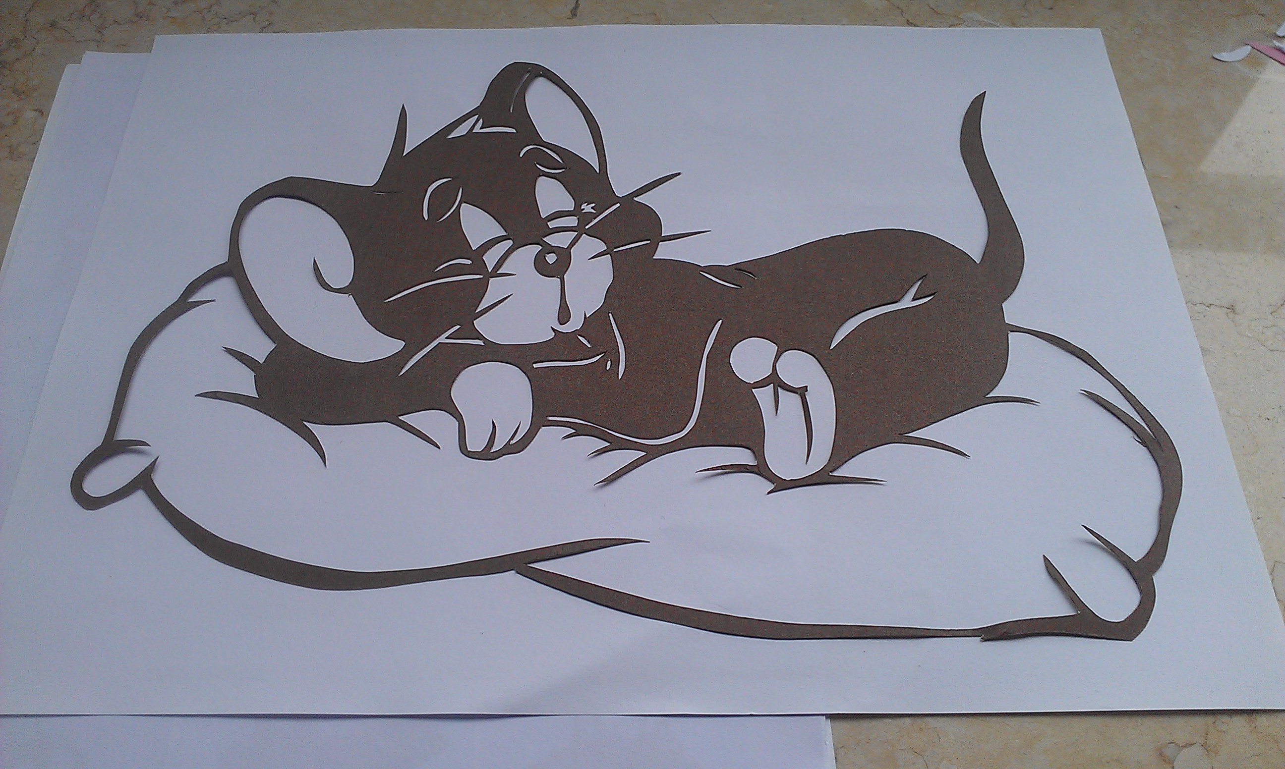 刻纸猫和老鼠图片