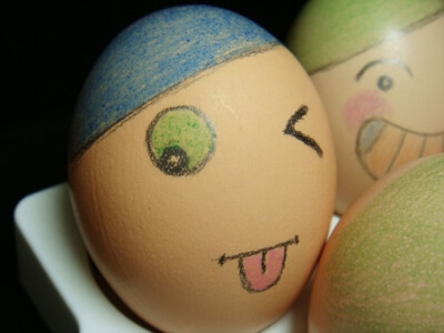 鸡蛋壳画表情图片