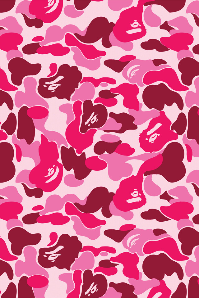 iphone壁纸 粉色系bape 1st camo壁纸