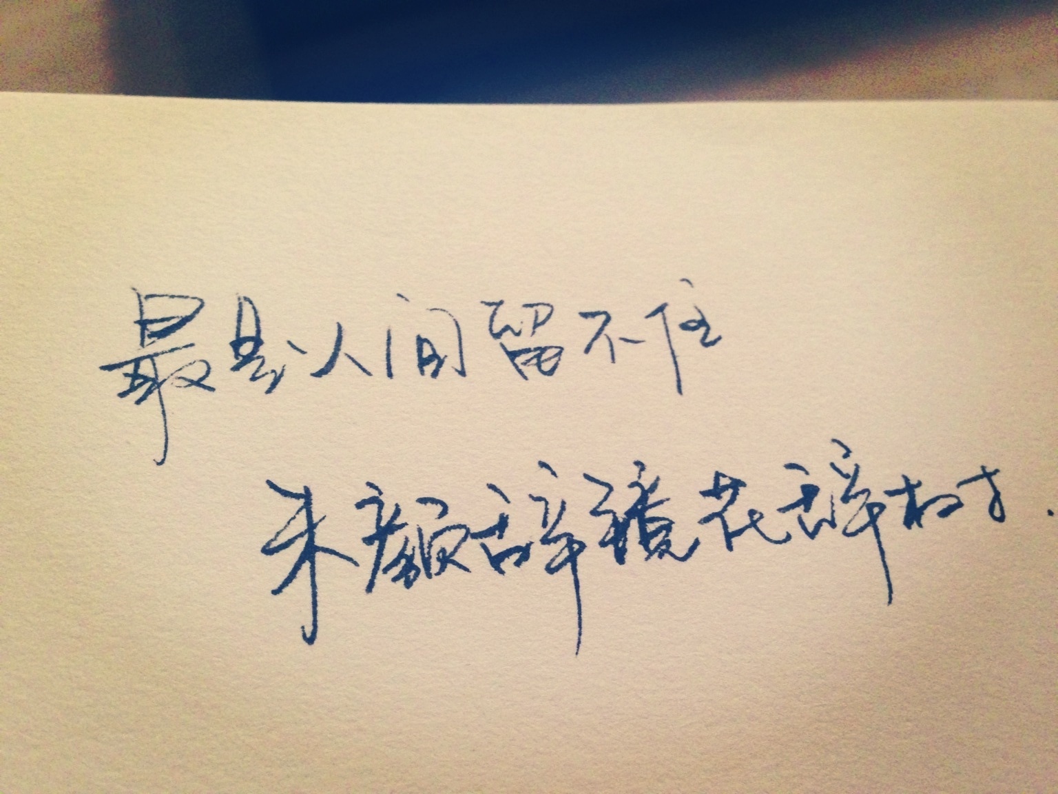 最是人间留不住 手写