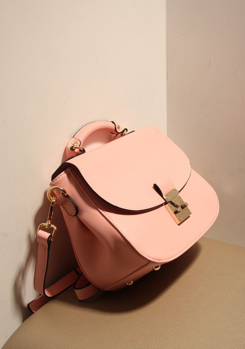 dodojo女士包包韩国订单杂志款小清新复古锁扣牛皮手提包