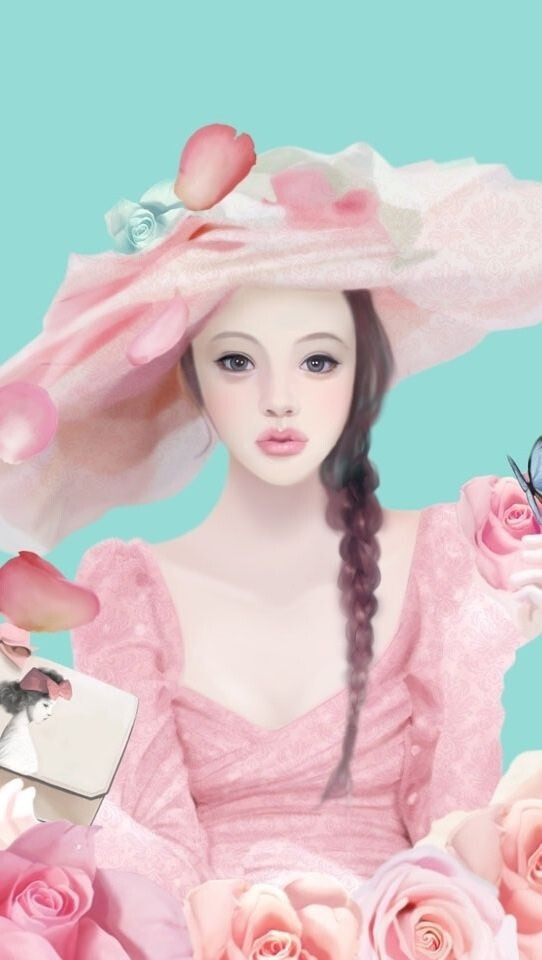 iphone壁纸 韩国插画 动漫 女孩 封面