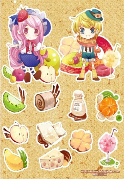 动漫q版人物 二次元 可爱 插画