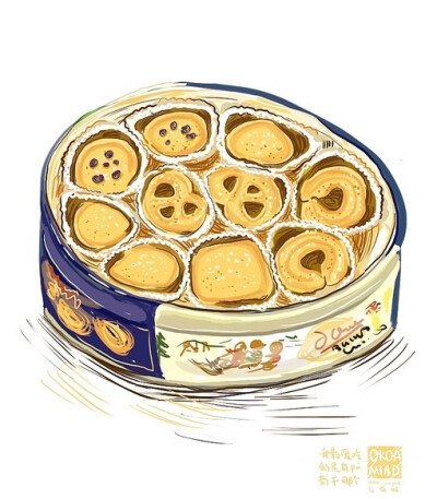 插画 美食 饼干