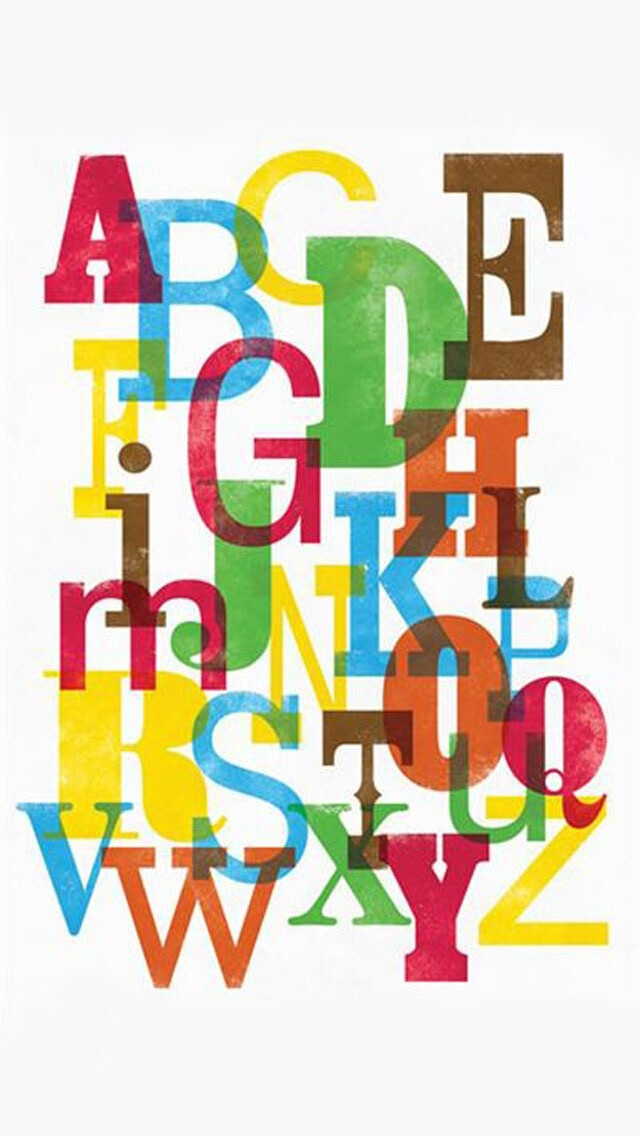 abc英语字母iphone5壁纸可爱插画平铺背景素材