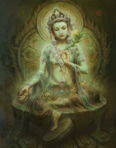 【绿度母心咒】嗡 达列 都达列 都列 梭哈!度母皆为观世音菩萨之化身.
