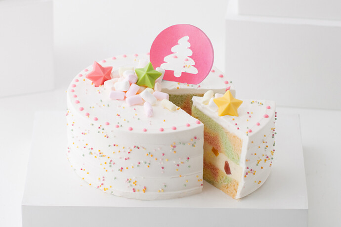 圣诞彩虹蛋糕xmasrainbowcake