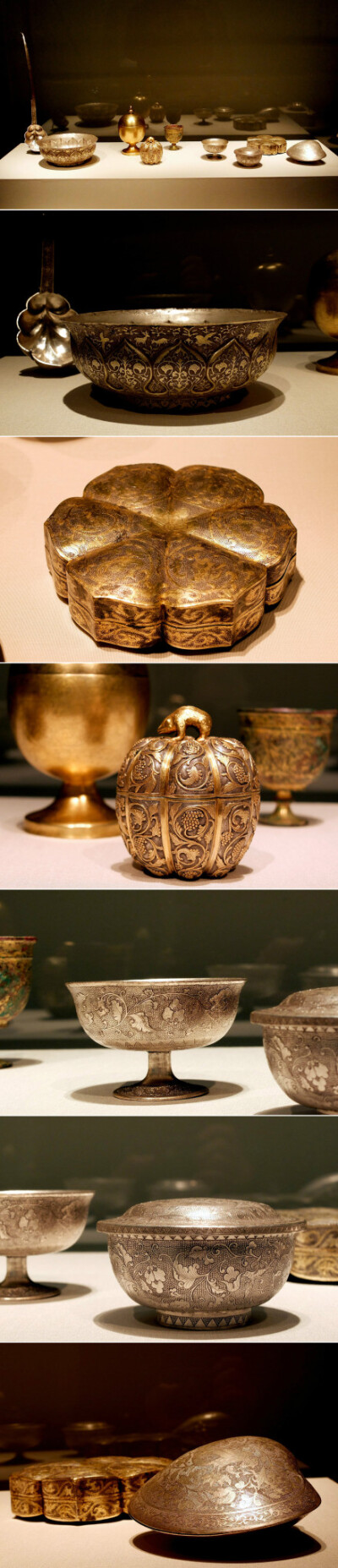 一组唐代金银器. 这算是土豪金吗?