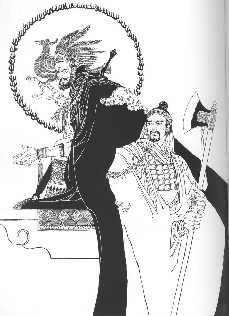 夏桀和殷商汤王 线稿