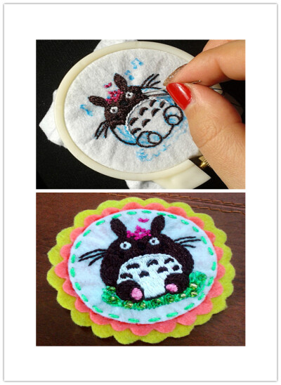 前两天做的龙猫胸针