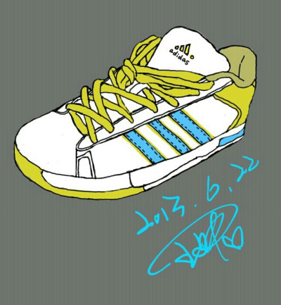 阿迪鞋手绘