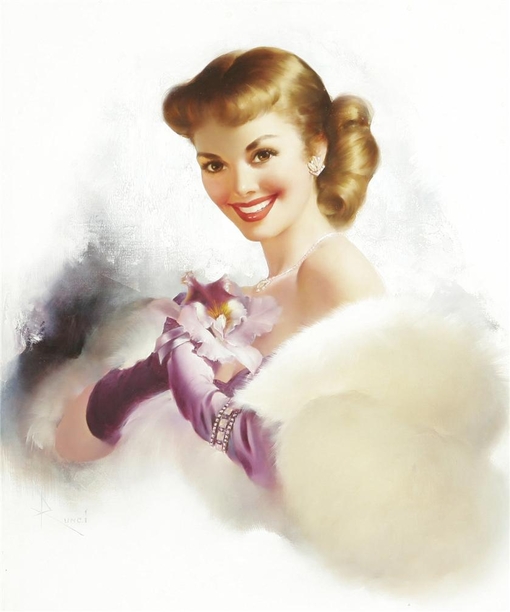 复古 时尚 俏女郎(复古手绘)