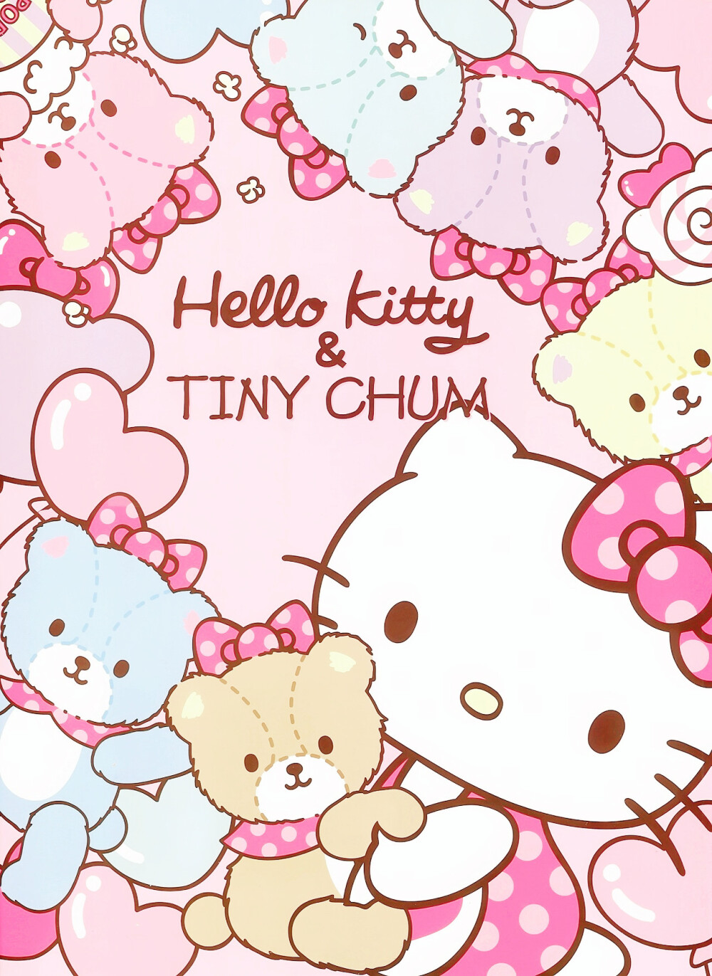 手机壁纸插画萌可爱hellokitty