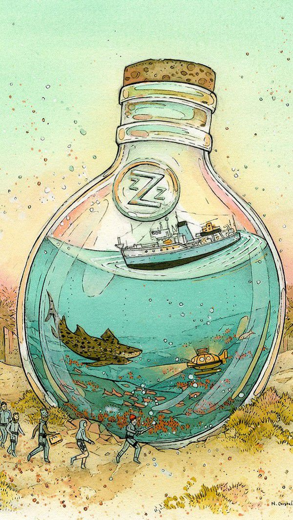 瓶子里的世界创意画图片