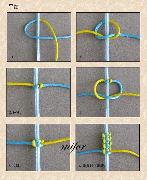 平结绳编法图片