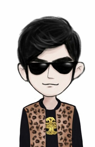 原创 手绘 周杰伦 q版 豹纹 墨镜 帅气