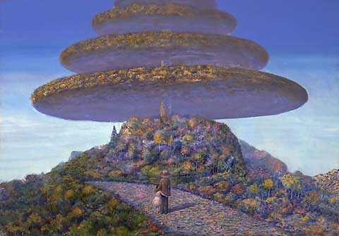 精灵树(the elf-tree) 这种巨大树木的枝叶形成扁平的盘状,可以用作