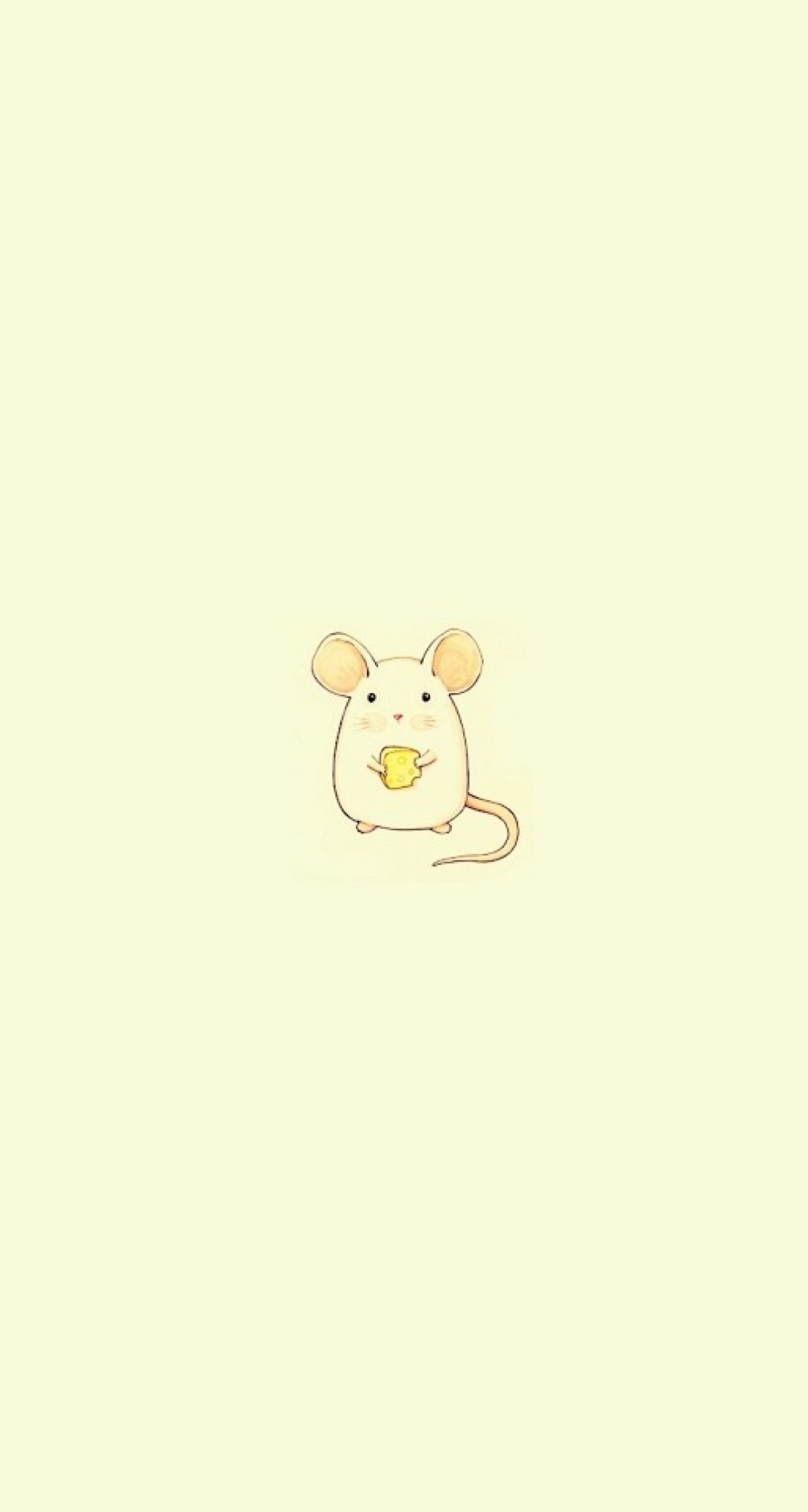 小老鼠 萌 米色 