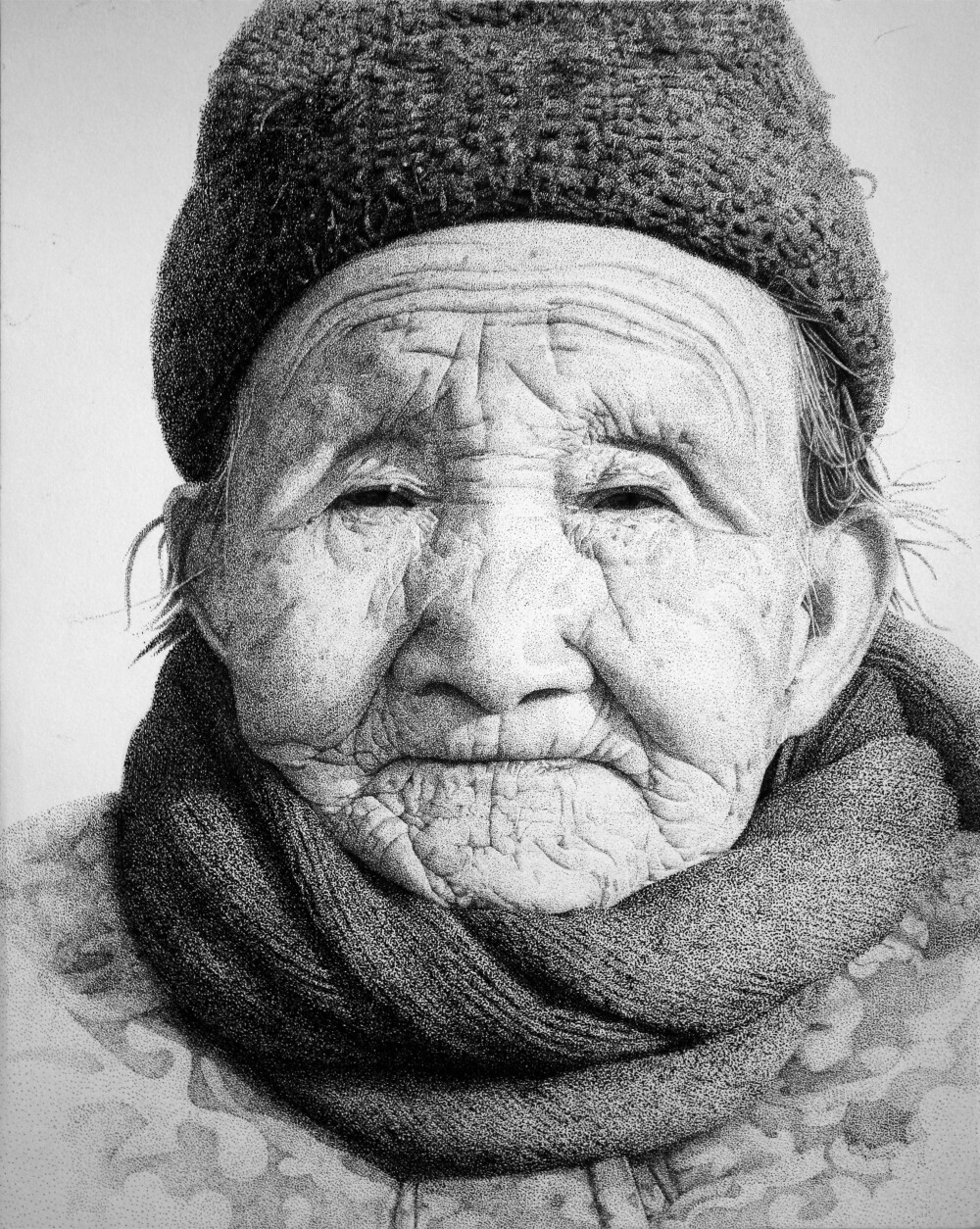 素描长寿老人体图片