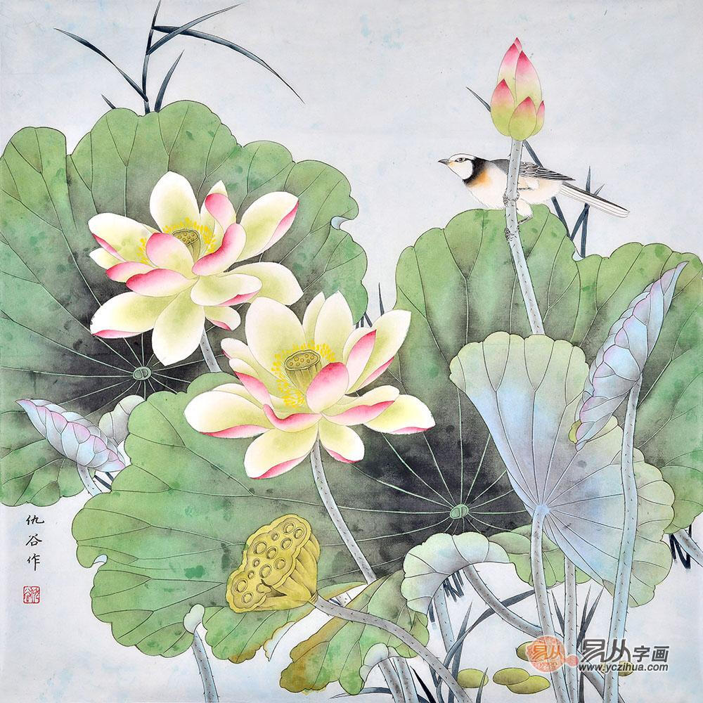 客厅吉祥风水挂画 花树灿烂,小鸟俏立;松竹梅兰,寓意高洁……大自然的