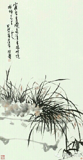 潘天寿兰花立轴设色纸本1934年作