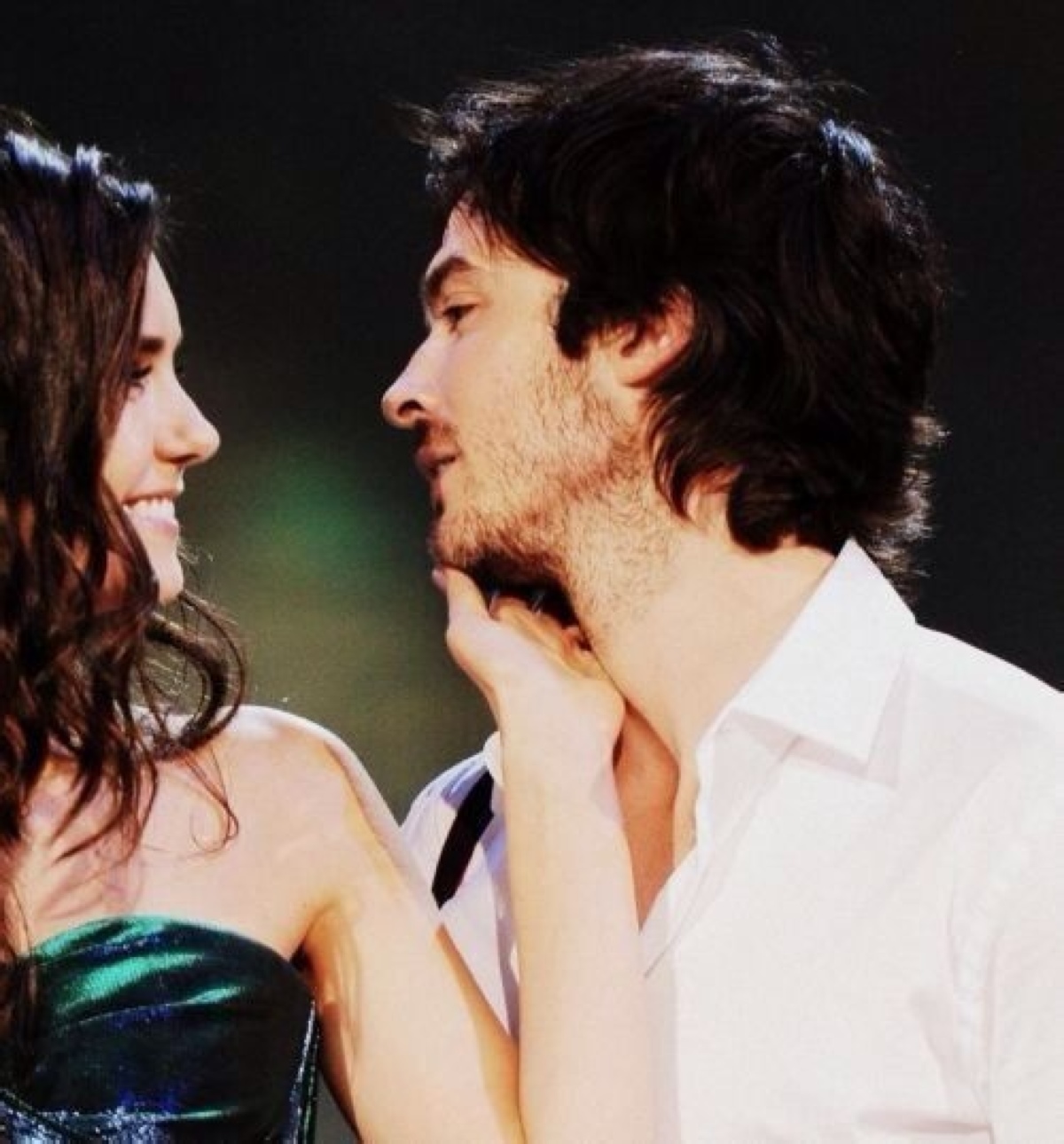nina dobrev和damon. lan somerhalder.