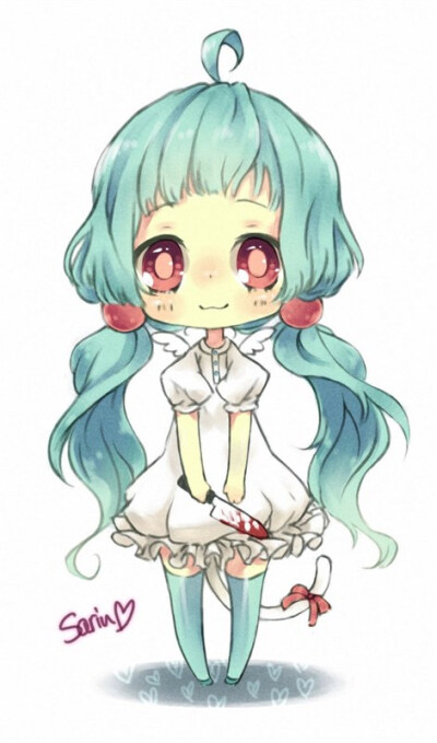 二次元 少女 q版 萌系 初音未来 动漫 插画 头像 "qianxi丶