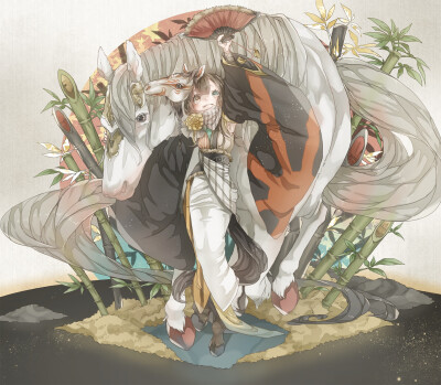 pixiv|作者:水溜鸟|作品:谨贺新年|二次元|插画