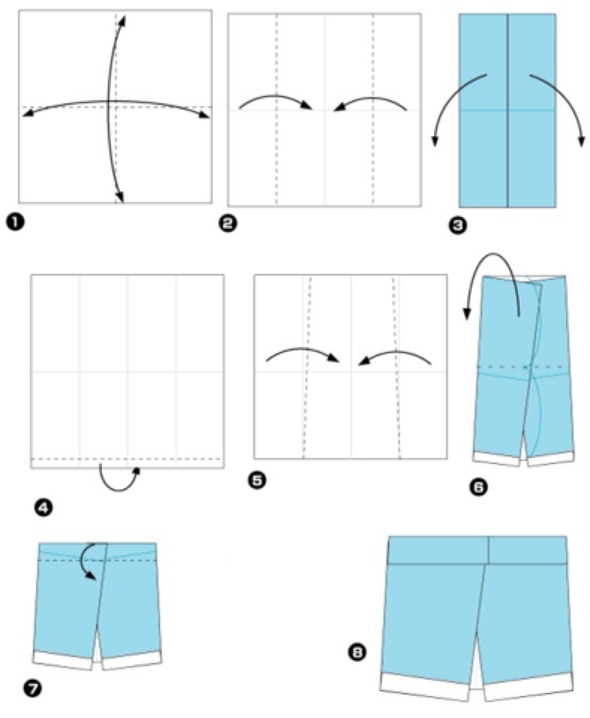 裤子的折纸方法图片