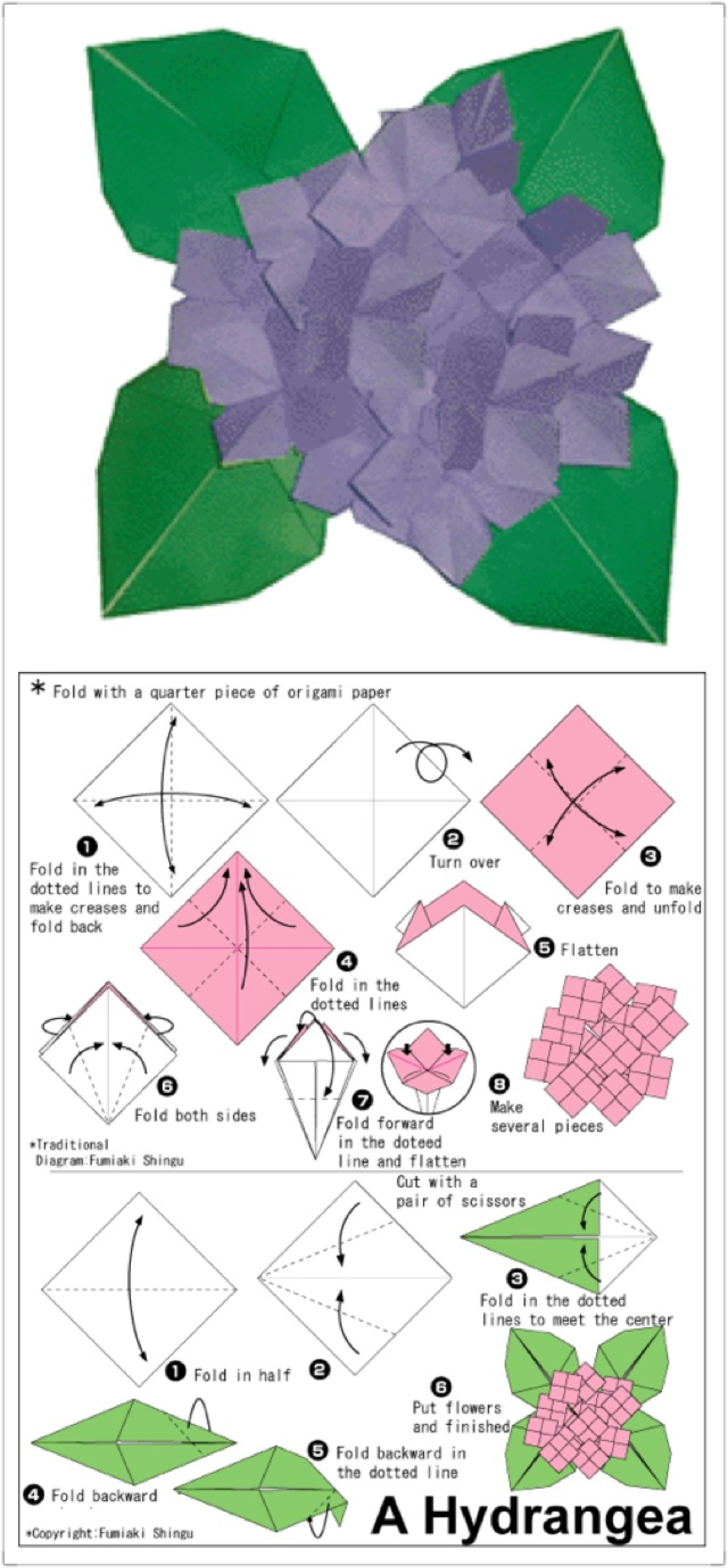 丝巾绣球花折法图片