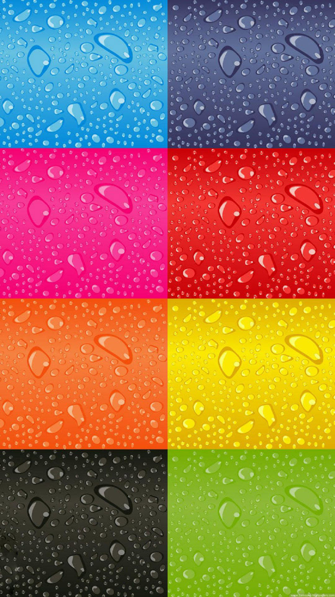 三星手机壁纸【1080x1920】彩色 方块 水滴 雨滴