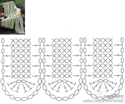 粗线织围巾的花样图解图片