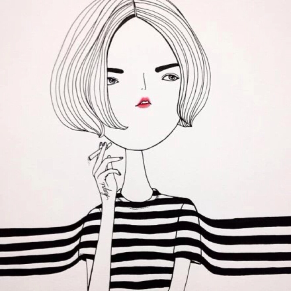 kapi复古女孩短发系酷酷哒