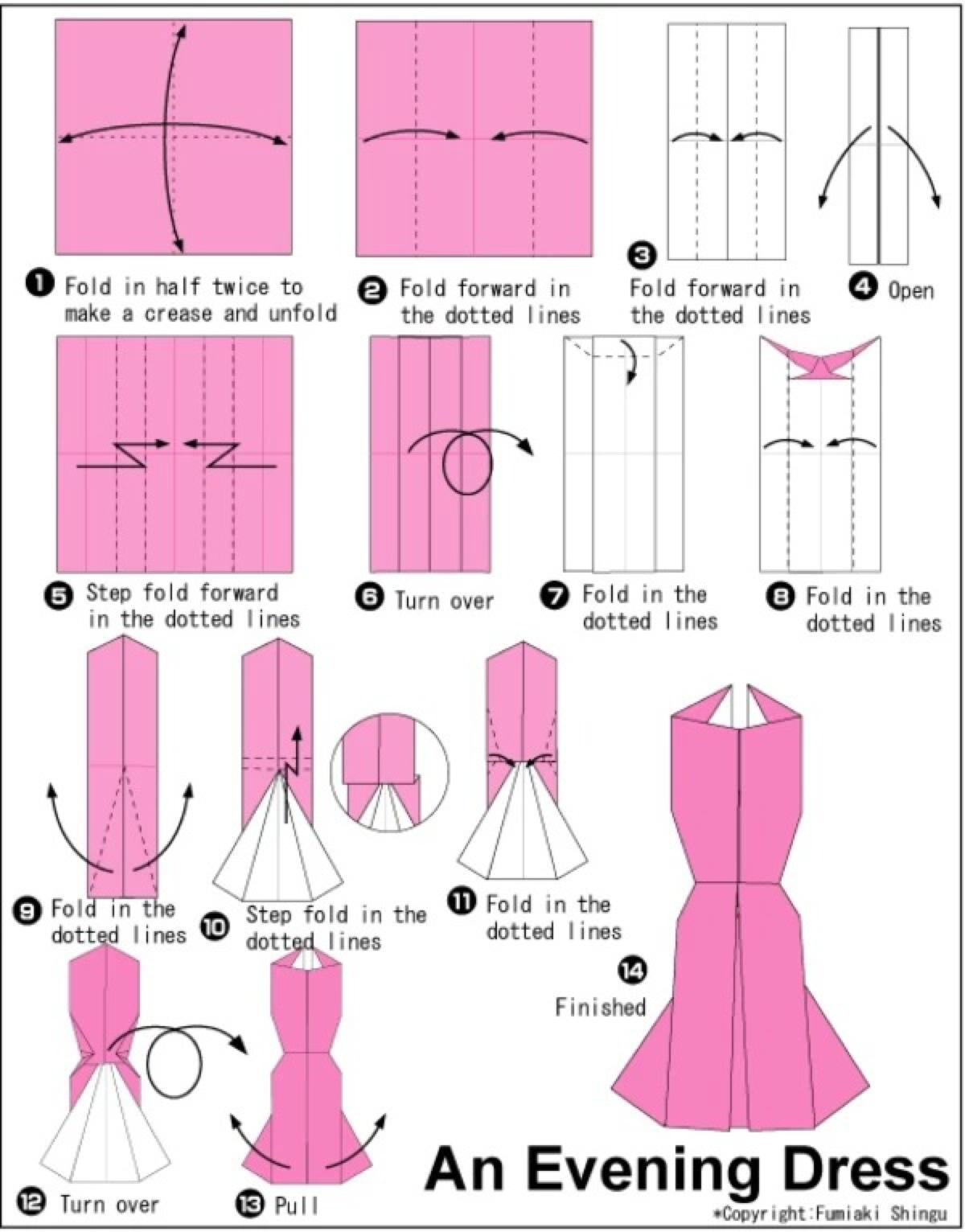 裙子折纸简单图片