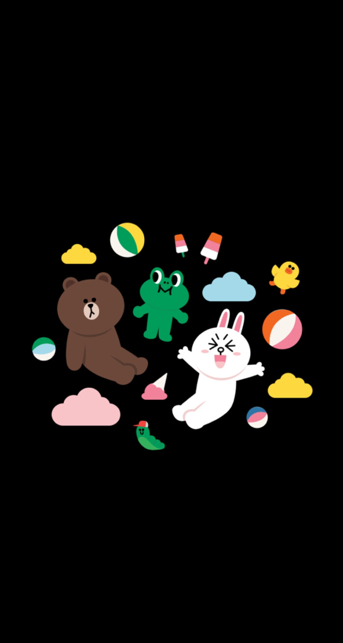 iphone 高清壁纸 独家 line【布朗熊amp;可妮兔 情侣壁纸