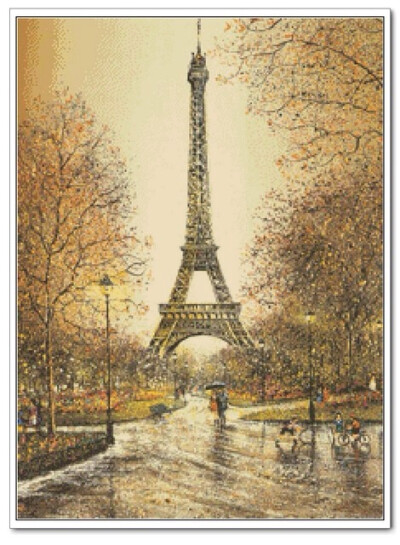 十字绣世界名画油画埃菲尔铁塔