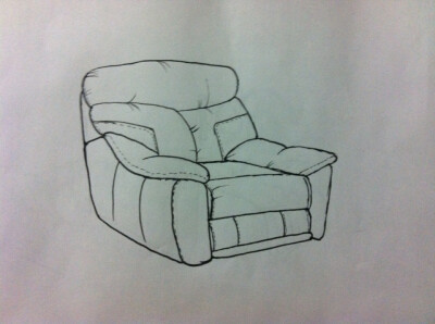 沙发怎么画简笔画素描图片