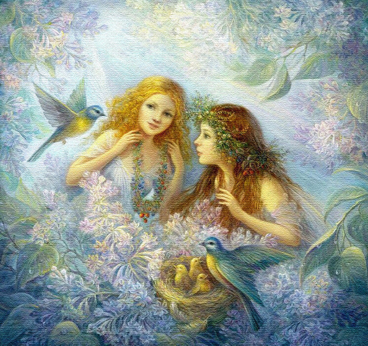 油画天使复古唯美