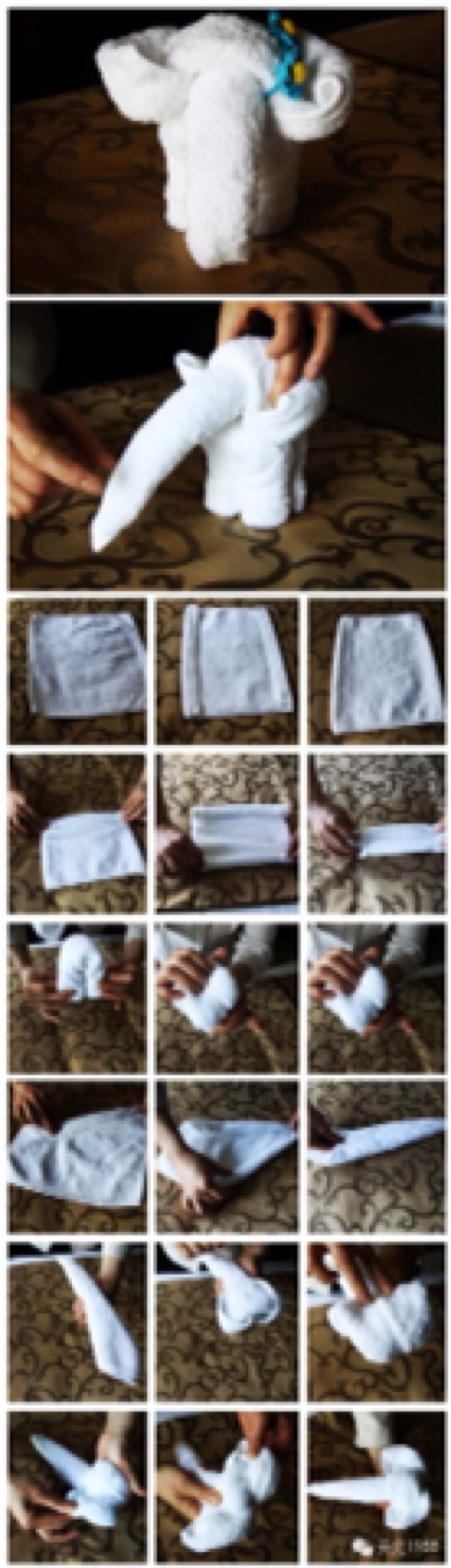 长浴巾的10种简单叠法图片