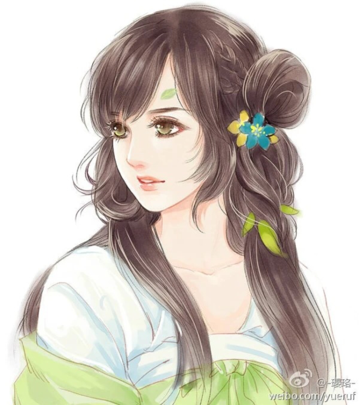 彼岸花.手绘,古风,美人.