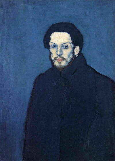 毕加索蓝色时期的自画像,创作于1901年