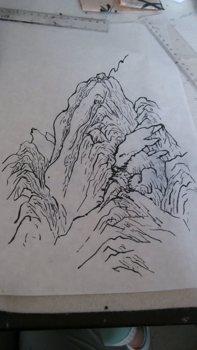 山的画法素描 山水画图片
