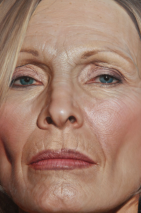 画家bryandrury的写实油画人物面部毛孔都清晰可见