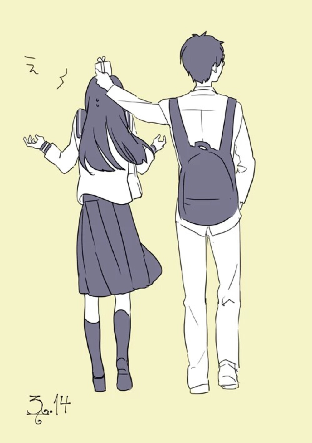 动漫二次元 可爱情侣