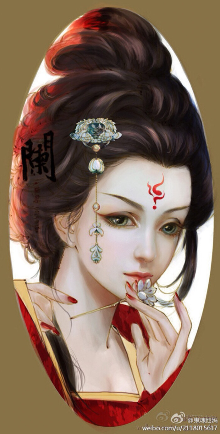 彼岸花.古风,手绘,美人.