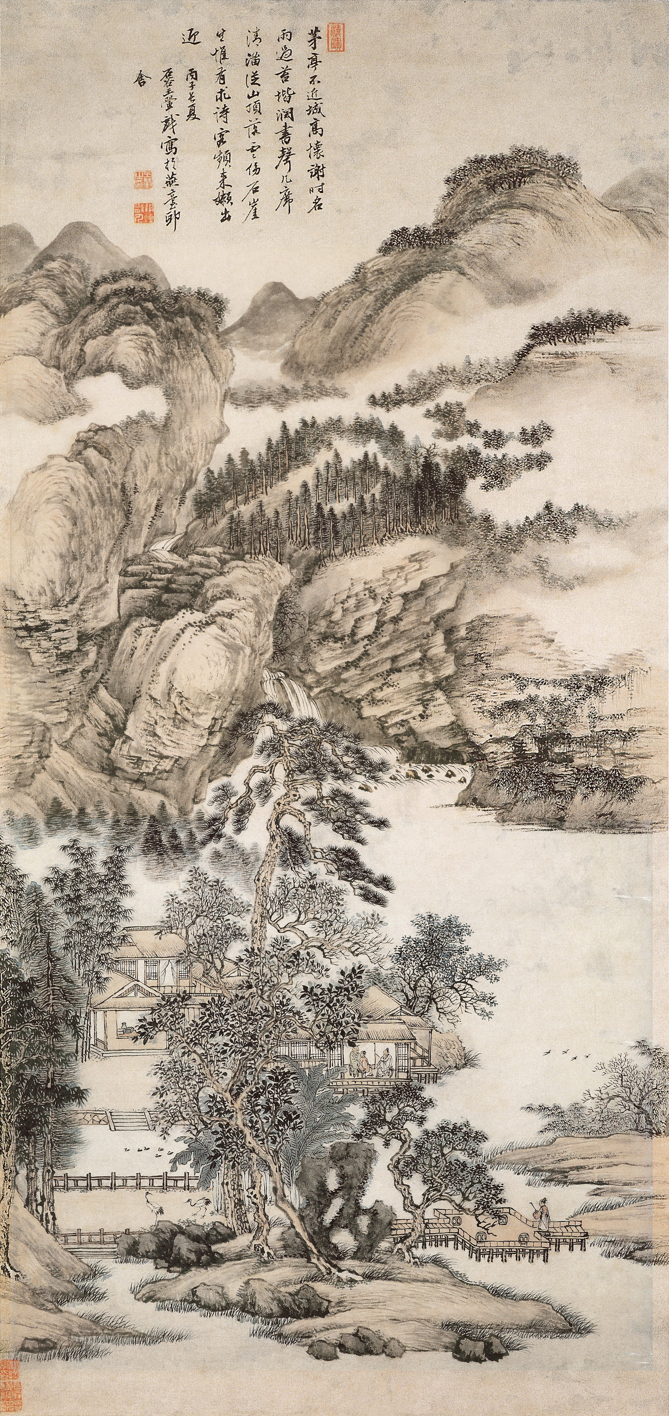 【虞山画派】清 王翚 深山求诗图